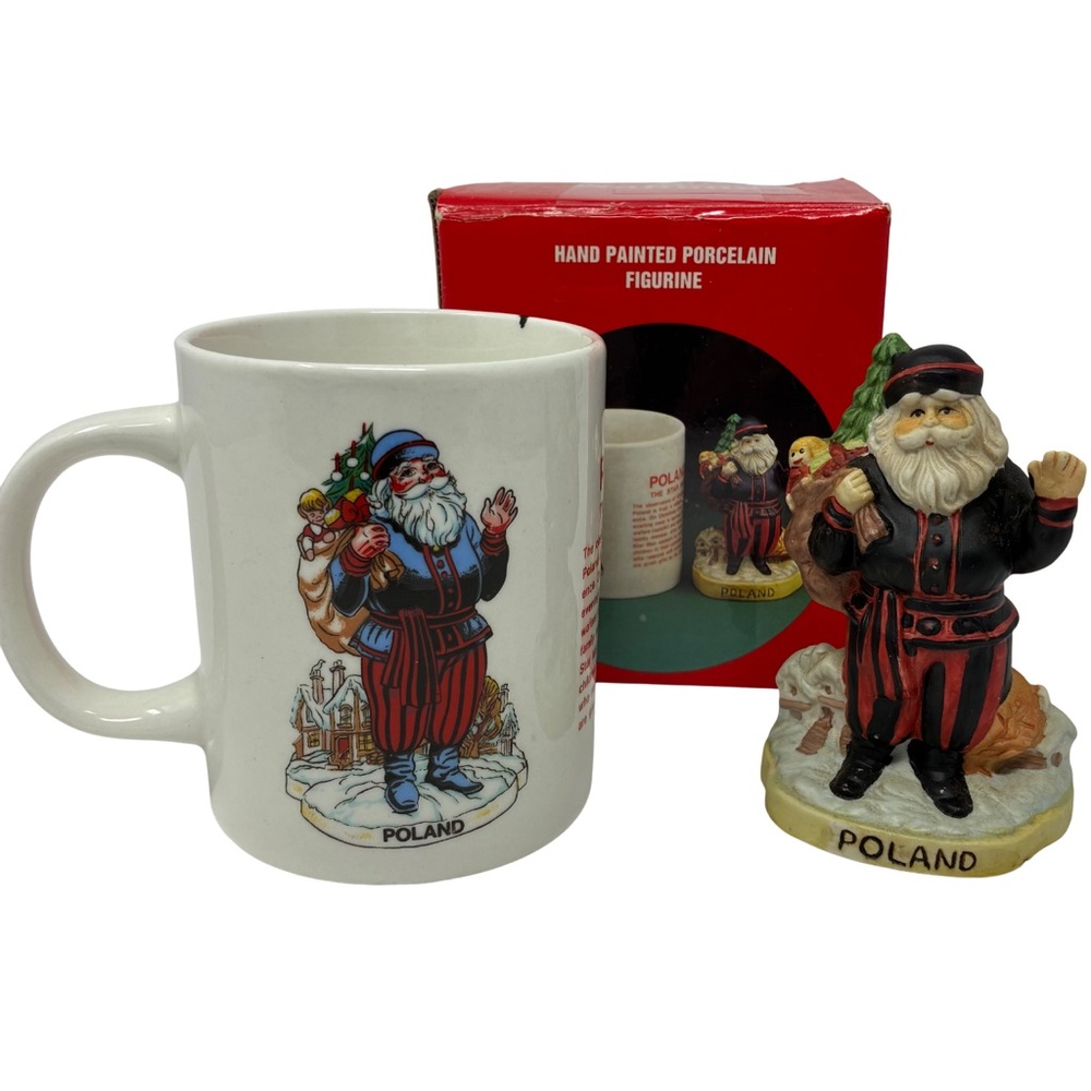 Santa’s of the Nations Poland Mug & Figurine  The Star Man Christmas Traditions